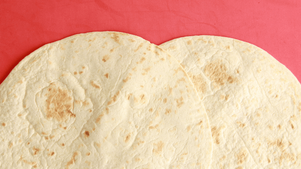 Two tortillas laying on top of one another
