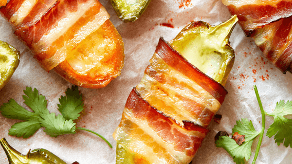 Bacon Wrapped Jalapeño Poppers - Sides to Serve with Tamales